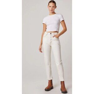 Edyson Jeans Womens Size 2 Oliver High Rise Straight Leg Off White